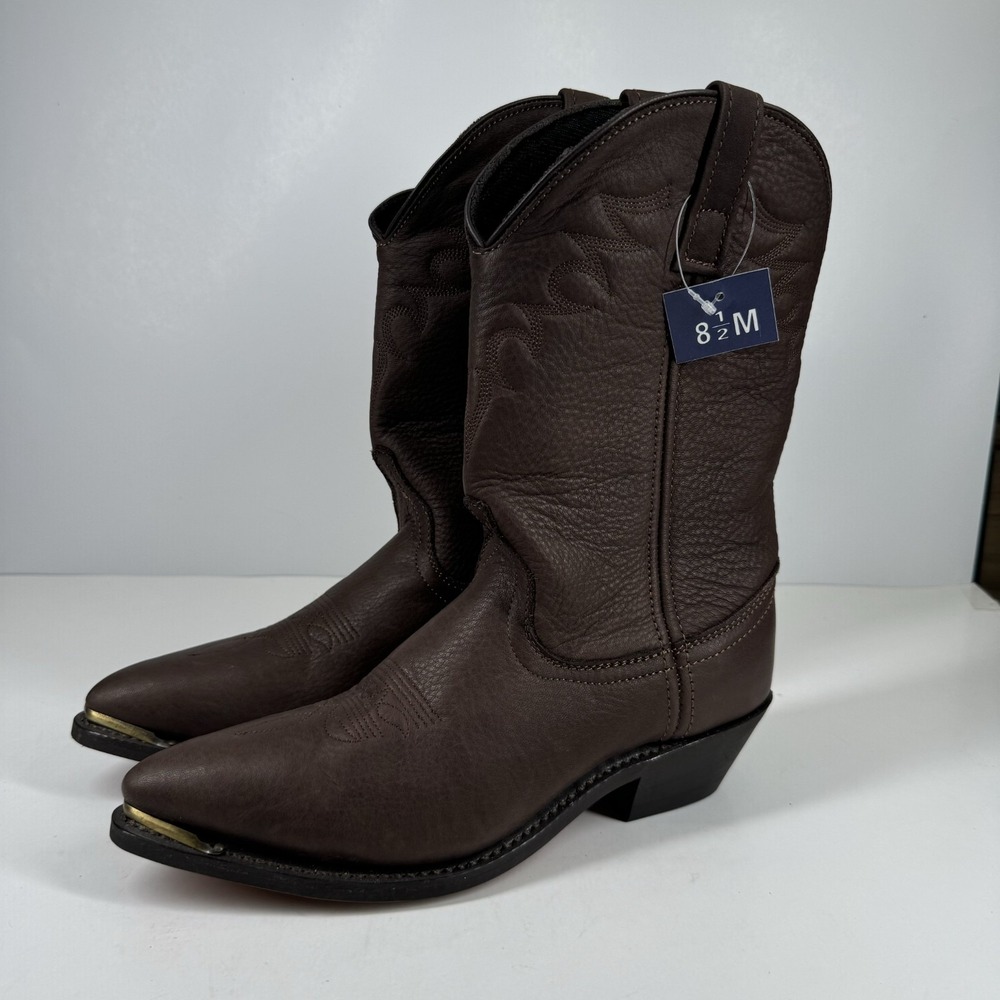 Masterson Women's US 8.5 Brown Leather Western Cowboy Boots Metal Toe Tip RB888